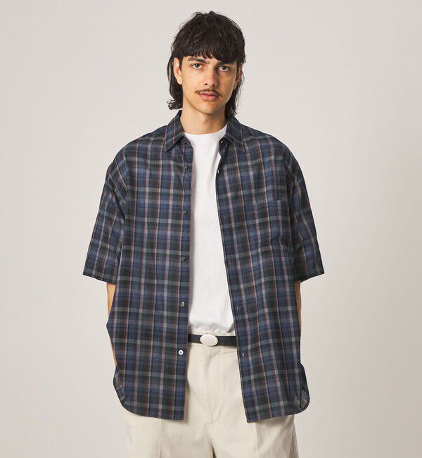 STEVEN ALAN「＜Steven Alan＞ マドラスチェック レギュラーカラー ショートスリーブ シャツ BOX」|シャツ・ブラウス|
