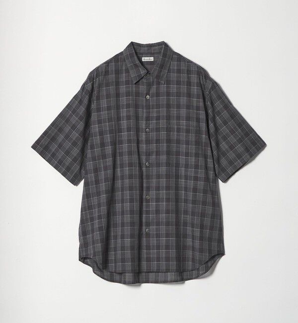 STEVEN ALAN「＜Steven Alan＞ スラブ チェック レギュラーカラー ショートスリーブ シャツ」|シャツ・ブラウス|DK.GRAY