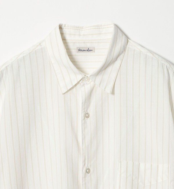 STEVEN ALAN「＜Steven Alan＞ AKIHA ストライプ レギュラーカラー ショートスリーブ シャツ」|シャツ・ブラウス|