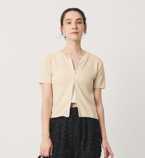 BEAUTY&YOUTH UNITED ARROWS「コットン ジップ クルーネック カーディガン ウォッシャブル」|カーディガン|