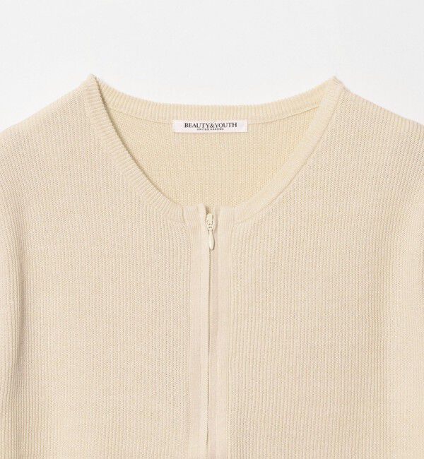 BEAUTY&YOUTH UNITED ARROWS「コットン ジップ クルーネック カーディガン ウォッシャブル」|カーディガン|