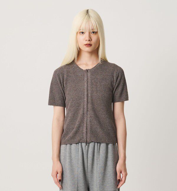 BEAUTY&YOUTH UNITED ARROWS「コットン ジップ クルーネック カーディガン ウォッシャブル」|カーディガン|