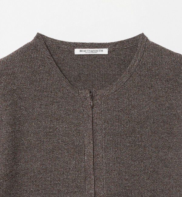 BEAUTY&YOUTH UNITED ARROWS「コットン ジップ クルーネック カーディガン ウォッシャブル」|カーディガン|