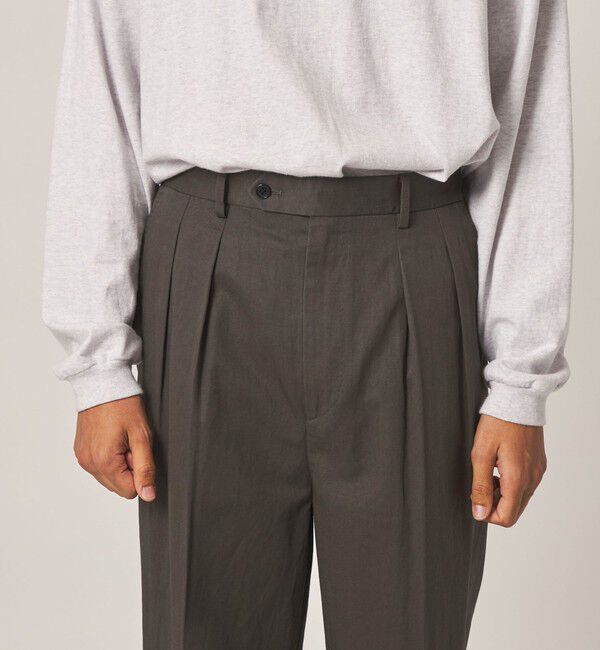 STEVEN ALAN「＜Steven Alan＞ コットン/リネン イン ツープリーツ ドレス トラウザーズ ハーフイージー II」|スラックス|