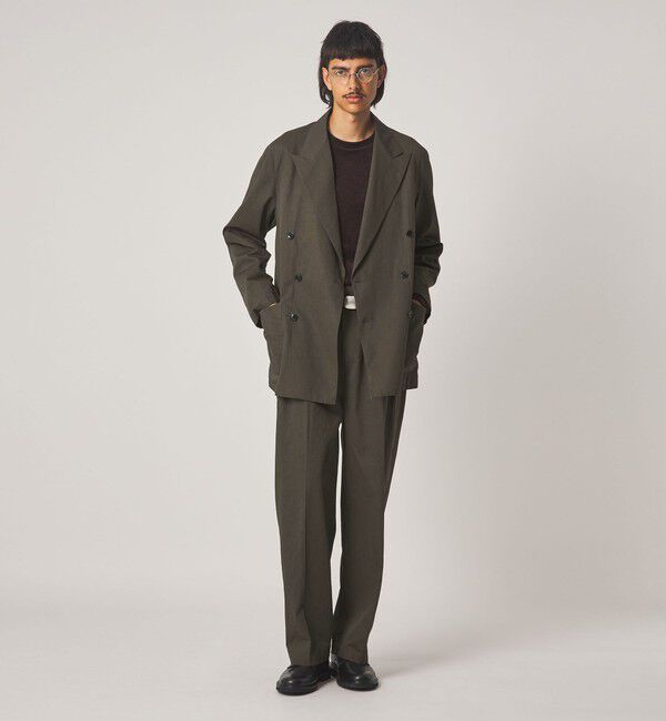 STEVEN ALAN「＜Steven Alan＞ コットン/リネン イン ツープリーツ ドレス トラウザーズ ハーフイージー II」|スラックス|