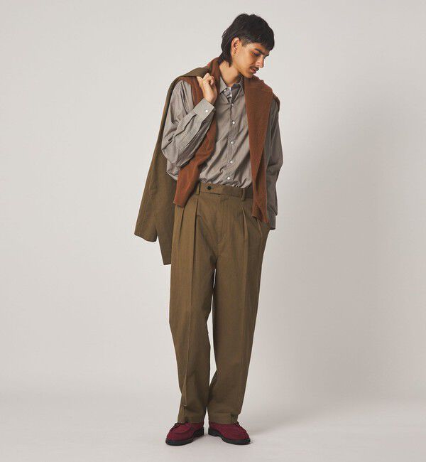 STEVEN ALAN「＜Steven Alan＞ コットン/リネン イン ツープリーツ ドレス トラウザーズ ハーフイージー II」|スラックス|