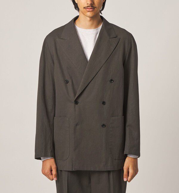 STEVEN ALAN「＜Steven Alan＞ コットン/リネン ツイル ダブルブレステッド 6B ジャケット」|テーラードジャケット|