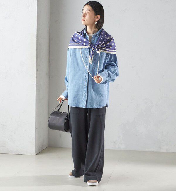 SHIPS for women「【SHIPS別注】manipuri:エンブレム スカーフ 88&times;88」|バンダナ・スカーフ|
