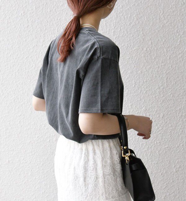 SHIPS any「【WEB限定/SHIPS any別注】THE KNiTS:〈洗濯機可能〉ラウンドヘム プリント ショート TEE」|Tシャツ・カットソー|