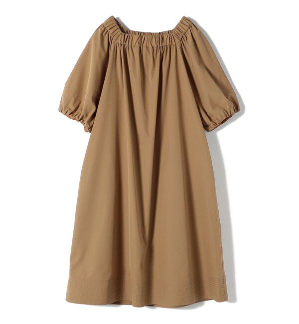 SHIPS for women「SHIPS Primary Navy Label:へム ステッチ オフショル ワンピース」|ワンピース|ブラウン