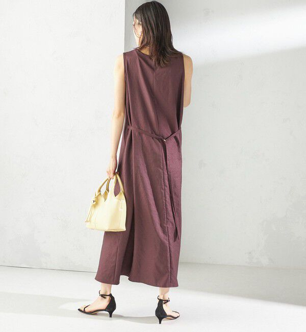 SHIPS for women「〈接触冷感/吸水速乾/防シワ〉ツイル ノースリーブ ベルト付き ワンピース」|ワンピース|