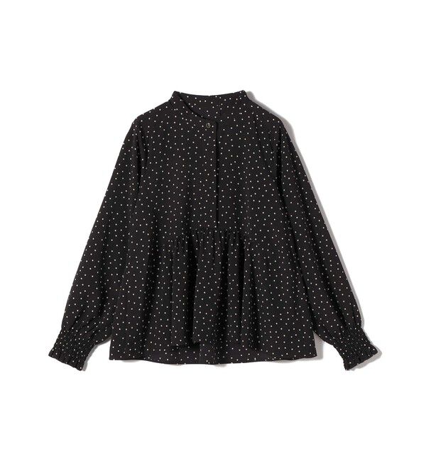 SHIPS for women「【WEB限定】〈手洗い可能〉ドット 花柄 袖 シャーリング ブラウス」|シャツ・ブラウス|