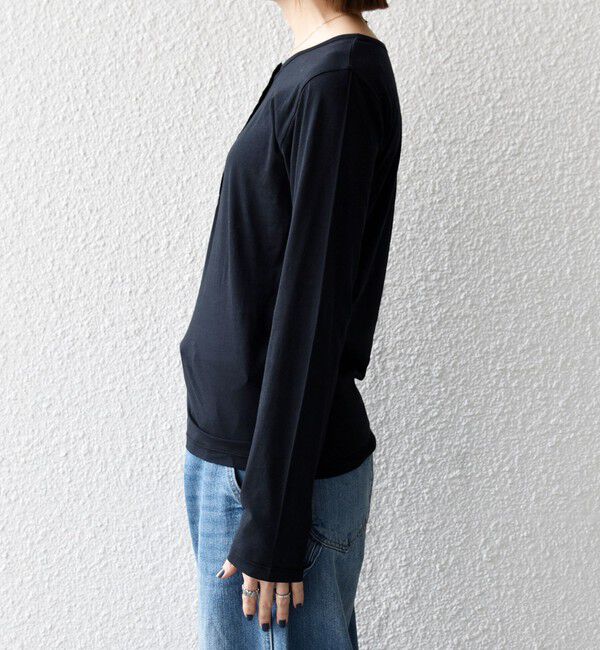 SHIPS any「SHIPS any:〈手洗い可能〉シアー コットン ヘンリーネック プルオーバー」|Tシャツ・カットソー|
