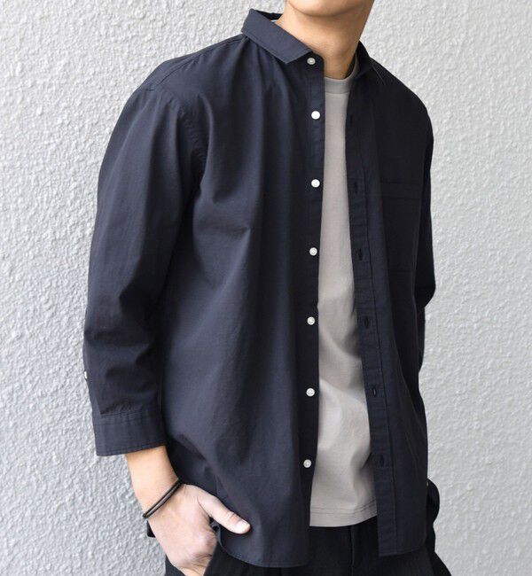 SHIPS any「SHIPS any:〈洗濯機可能〉コットン/リネン 7分袖 ポケット レギュラー シャツ 26SS◇」|シャツ・ブラウス|