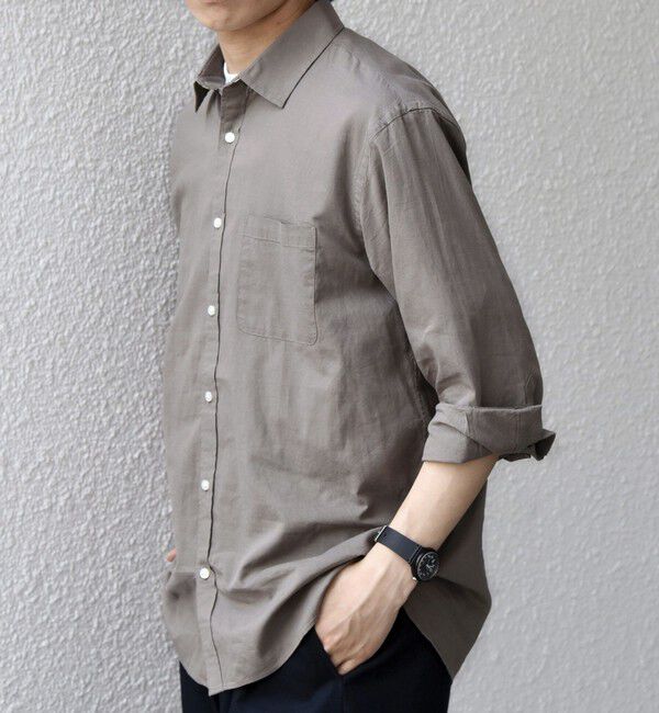SHIPS any「SHIPS any:〈洗濯機可能〉コットン/リネン 7分袖 ポケット レギュラー シャツ 26SS◇」|シャツ・ブラウス|