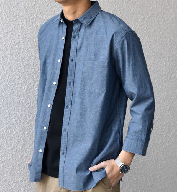 SHIPS any「SHIPS any:〈洗濯機可能〉コットン/リネン 7分袖 ポケット レギュラー シャツ 26SS◇」|シャツ・ブラウス|