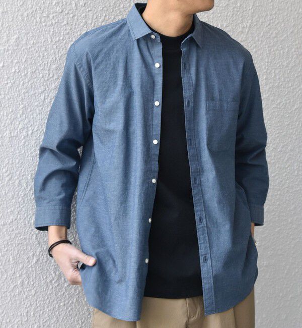 SHIPS any「SHIPS any:〈洗濯機可能〉コットン/リネン 7分袖 ポケット レギュラー シャツ 26SS◇」|シャツ・ブラウス|
