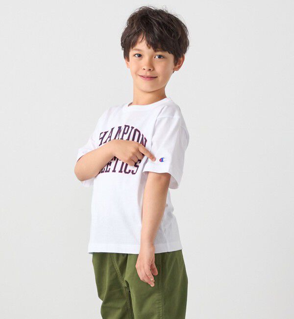 SHIPS any「Champion:〈洗濯機可能〉アスレチック プリント Tシャツ<KIDS>」|Tシャツ・カットソー|