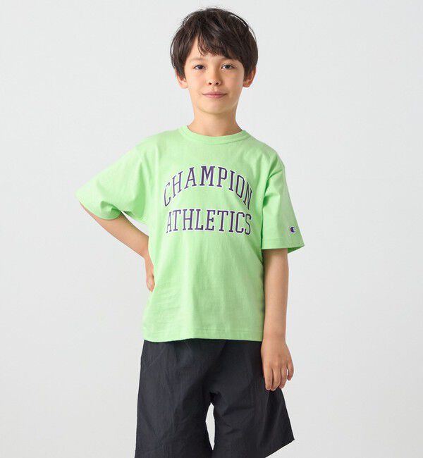SHIPS any「Champion:〈洗濯機可能〉アスレチック プリント Tシャツ<KIDS>」|Tシャツ・カットソー|