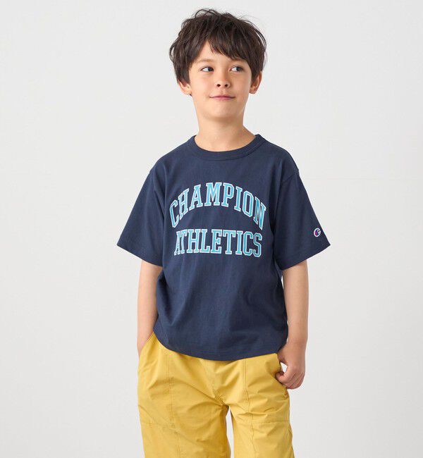 SHIPS any「Champion:〈洗濯機可能〉アスレチック プリント Tシャツ<KIDS>」|Tシャツ・カットソー|