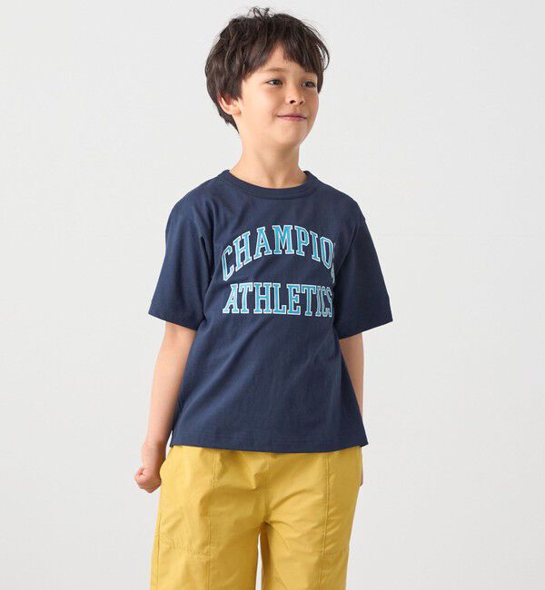 SHIPS any「Champion:〈洗濯機可能〉アスレチック プリント Tシャツ<KIDS>」|Tシャツ・カットソー|