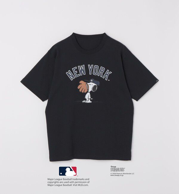 SHIPS「SHIPS: PEANUTS&times;MLB プリント Tシャツ 26SS」|Tシャツ・カットソー|ネイビー