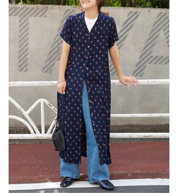 OUTDOOR PRODUCTS Usual Things「フラワープリント開襟ワンピース」|ワンピース|
