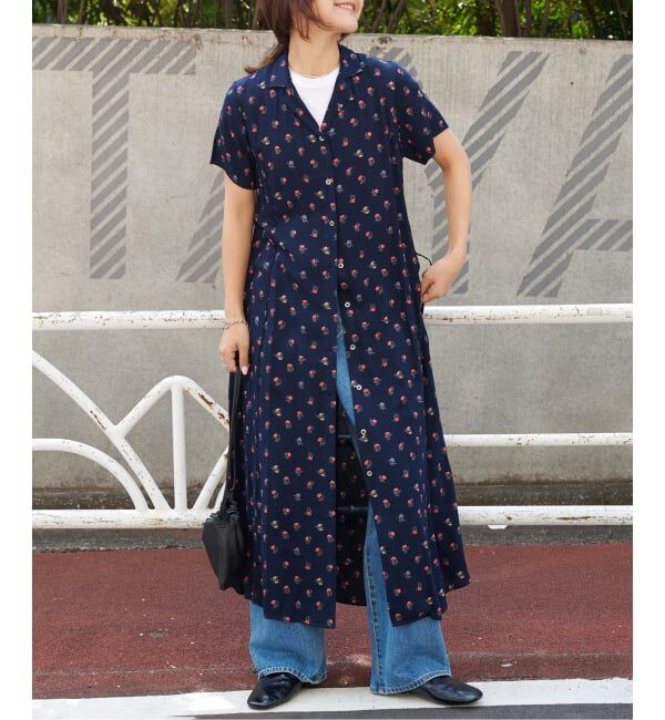 OUTDOOR PRODUCTS Usual Things「フラワープリント開襟ワンピース」|ワンピース|