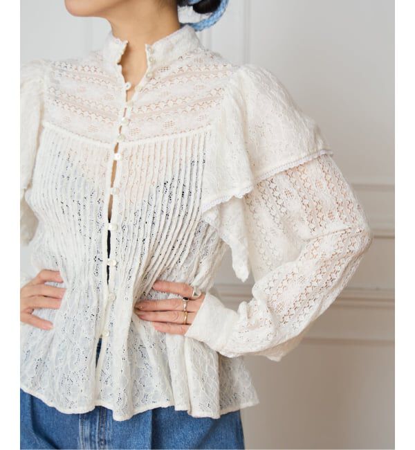 IENA LA BOUCLE「IENA LA BOUCLE レースオンレースブラウス」|シャツ・ブラウス|