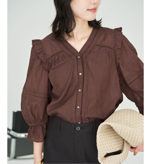 SLOBE IENA「《WEB限定/追加》コットンレーヨンレースブラウス」|シャツ・ブラウス|