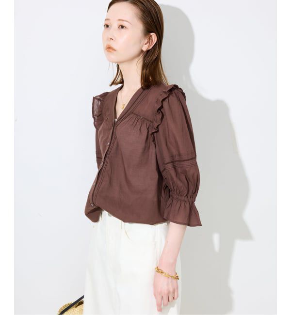 SLOBE IENA「《WEB限定/追加》コットンレーヨンレースブラウス」|シャツ・ブラウス|