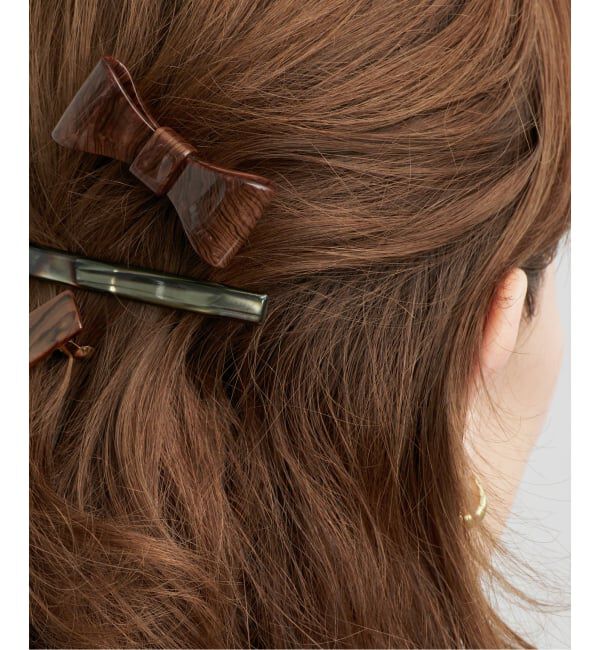 VERMEIL par iena「FRANCINE BRAMLI フランシーヌ ブラムリ リボンバレッタ RIBBON」|その他|ブラウン