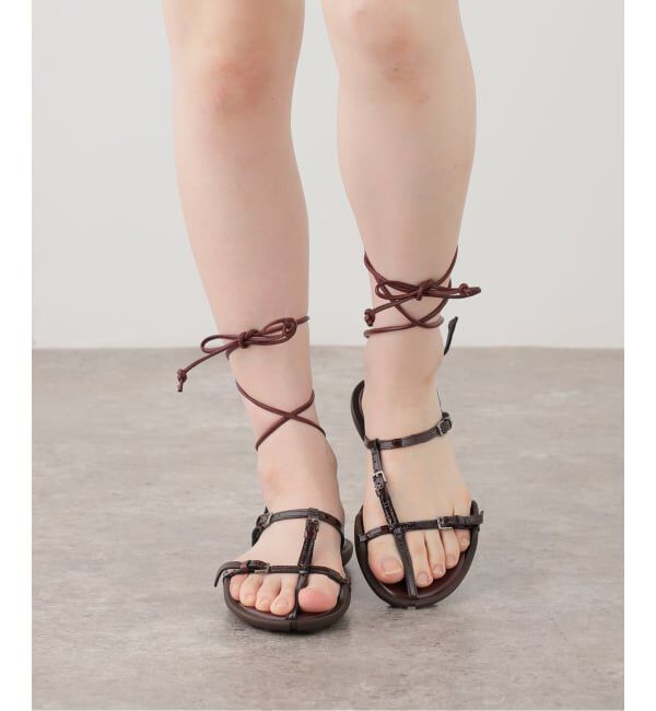 PULP「Miista / ミスタ Raeny Burgundy Lace Up Sandals」|サンダル|