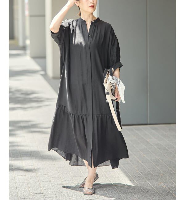 journal standard L'essage「《手洗い可》シアーシルクミックスタックワンピース」|ワンピース|