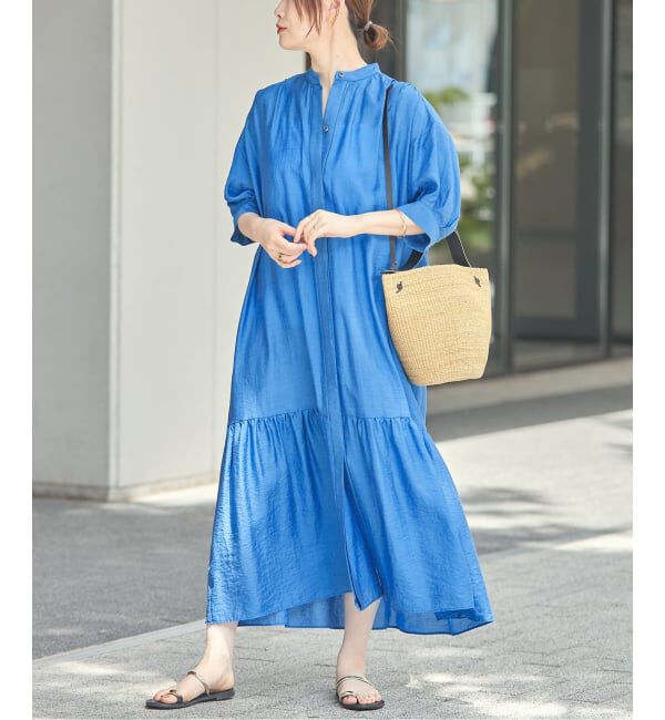 journal standard L'essage「《手洗い可》シアーシルクミックスタックワンピース」|ワンピース|