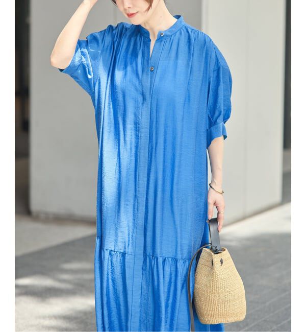 journal standard L'essage「《手洗い可》シアーシルクミックスタックワンピース」|ワンピース|