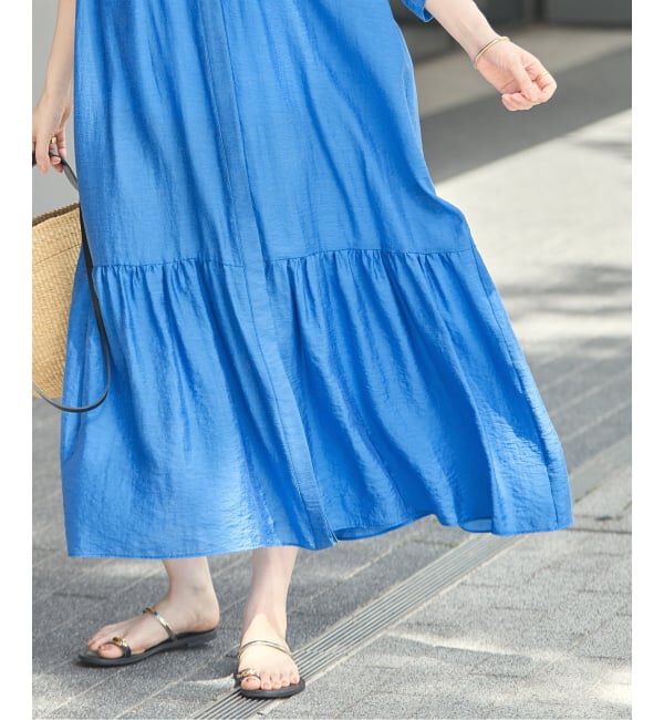 journal standard L'essage「《手洗い可》シアーシルクミックスタックワンピース」|ワンピース|
