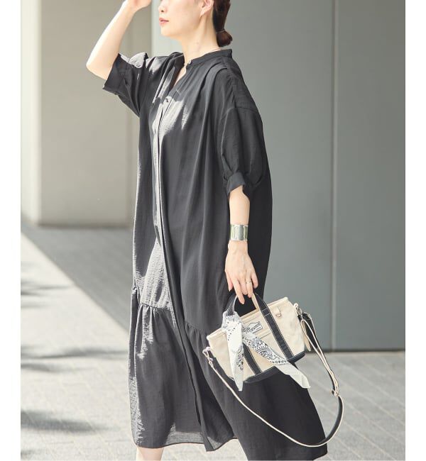 journal standard L'essage「《手洗い可》シアーシルクミックスタックワンピース」|ワンピース|