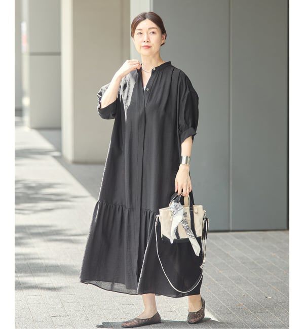 journal standard L'essage「《手洗い可》シアーシルクミックスタックワンピース」|ワンピース|