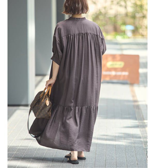 journal standard L'essage「《手洗い可》シアーシルクミックスタックワンピース」|ワンピース|
