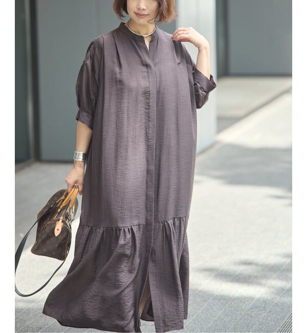 journal standard L'essage「《手洗い可》シアーシルクミックスタックワンピース」|ワンピース|
