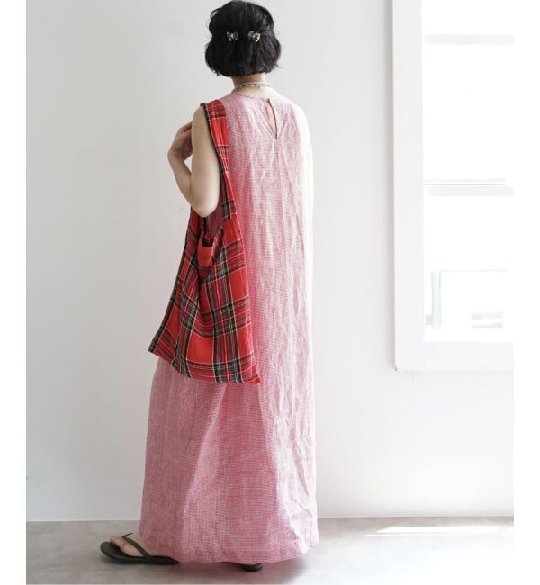 journal standard luxe「リネンノースリーブサイドタックワンピース」|ワンピース|