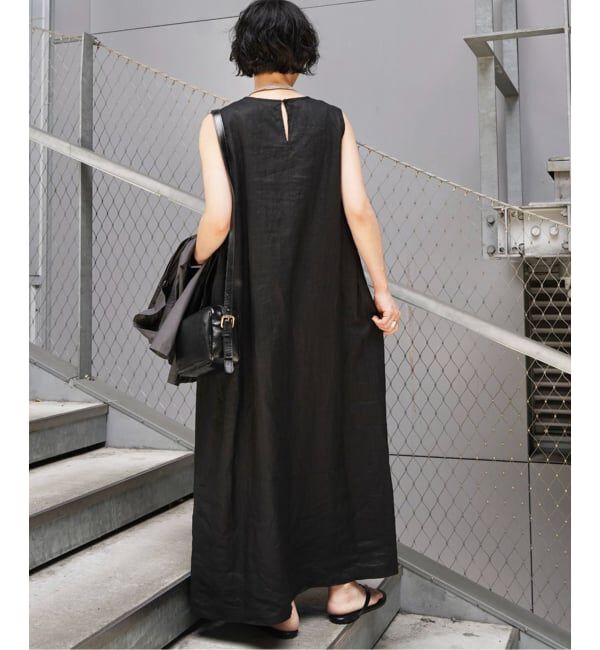journal standard luxe「リネンノースリーブサイドタックワンピース」|ワンピース|