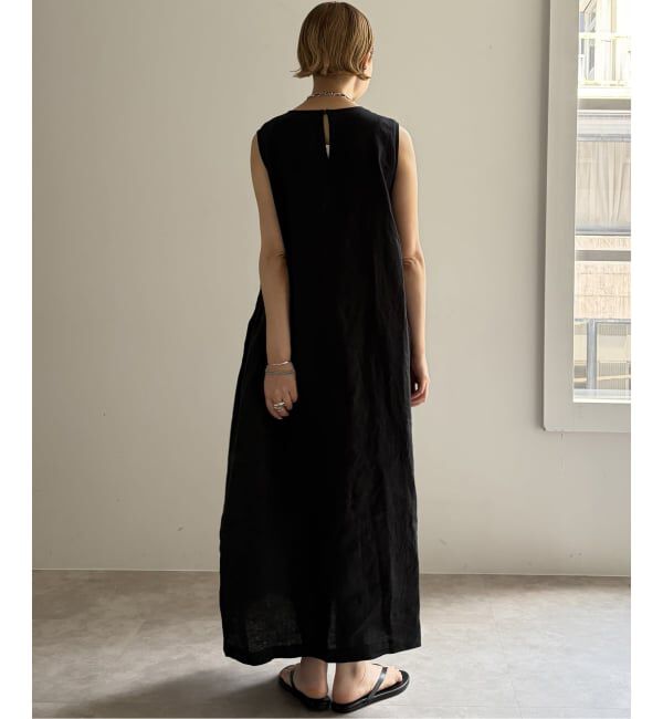 journal standard luxe「リネンノースリーブサイドタックワンピース」|ワンピース|