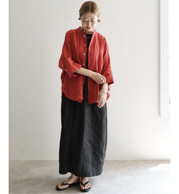 journal standard luxe「リネンノースリーブサイドタックワンピース」|ワンピース|