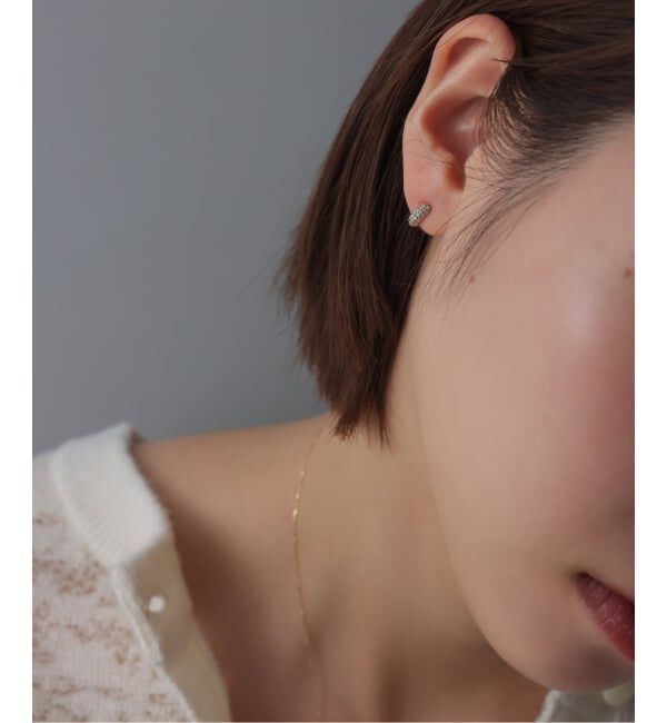 Lilas by Spick&Span「beansパヴェダイヤフープピアス K18（両耳）」|ピアス|