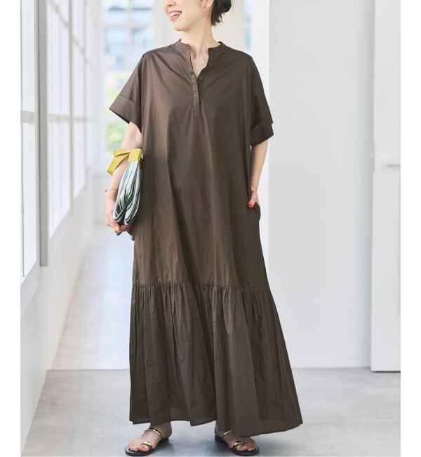 Spick and Span「《追加》ローンティアードマキシワンピース」|ワンピース|ブラウン