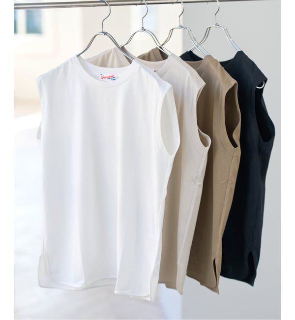 Spick and Span「汗染み防止ファインコットンノースリTシャツ」|Tシャツ・カットソー|
