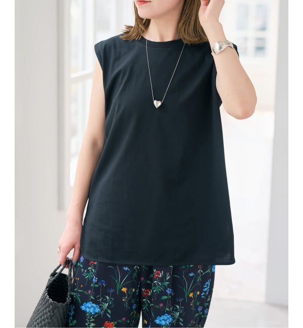 Spick and Span「汗染み防止ファインコットンノースリTシャツ」|Tシャツ・カットソー|