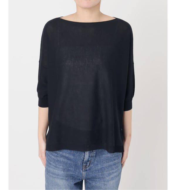 Spick and Span「《WEB限定カラー有り / 追加》ICE FINE 5分袖ボートネックニット」|ニット・セーター|